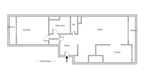 Appartement F2 &agrave; vendre - 2 pi&egrave;ces - 52,08 m2 - Paris - 75015 - ILE-DE-FRANCE