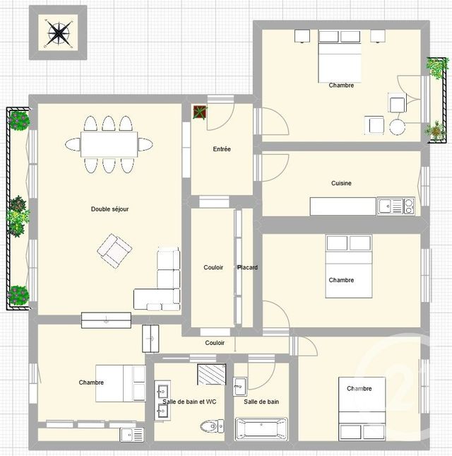 Appartement F5 à vendre - 5 pièces - 109,24 m2 - Paris - 75015 - ILE-DE-FRANCE