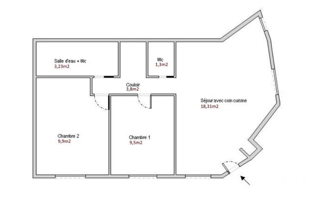 Appartement F3 &agrave; vendre - 3 pi&egrave;ces - 47 m2 - Paris - 75013 - ILE-DE-FRANCE