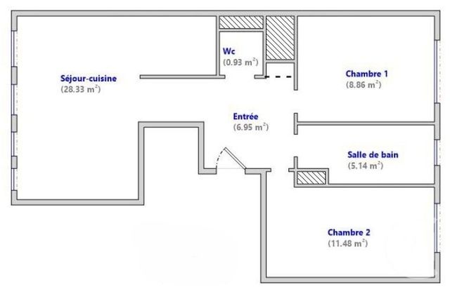 Appartement F3 &agrave; vendre - 3 pi&egrave;ces - 62,19 m2 - Paris - 75013 - ILE-DE-FRANCE