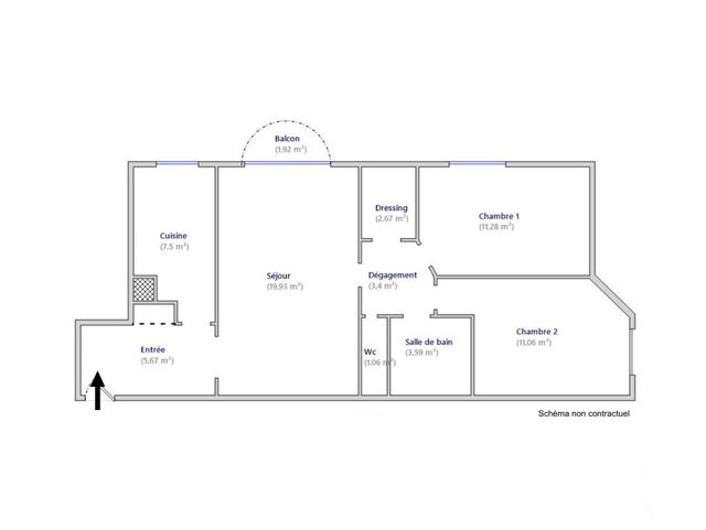 Appartement F3 &agrave; vendre - 3 pi&egrave;ces - 66 m2 - Paris - 75013 - ILE-DE-FRANCE
