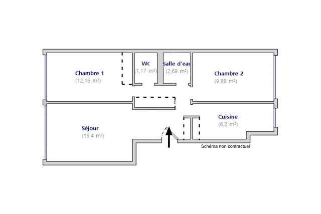 Appartement &agrave; vendre - 3 pi&egrave;ces - 56,12 m2 - Paris - 75014 - ILE-DE-FRANCE