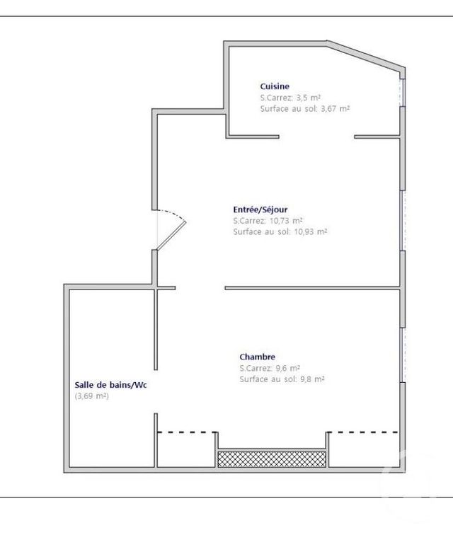 Appartement F2 &agrave; vendre - 2 pi&egrave;ces - 27,50 m2 - Paris - 75013 - ILE-DE-FRANCE