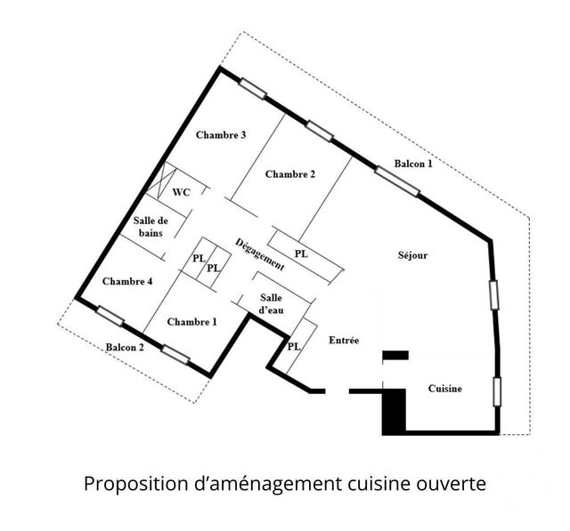 Appartement F5 &agrave; vendre - 5 pi&egrave;ces - 107 m2 - Paris - 75013 - ILE-DE-FRANCE