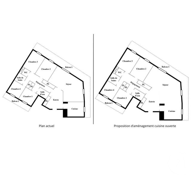 Appartement F5 &agrave; vendre - 5 pi&egrave;ces - 107 m2 - Paris - 75013 - ILE-DE-FRANCE