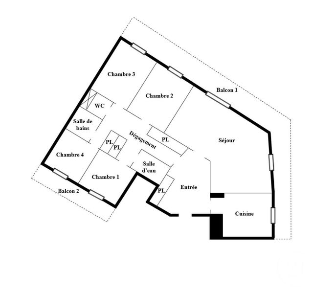 Appartement F5 &agrave; vendre - 5 pi&egrave;ces - 107 m2 - Paris - 75013 - ILE-DE-FRANCE