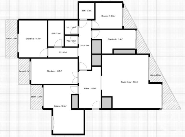 Appartement F5 &agrave; vendre - 5 pi&egrave;ces - 123 m2 - Paris - 75013 - ILE-DE-FRANCE