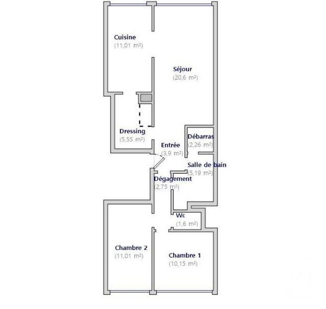 Appartement F3 &agrave; vendre - 3 pi&egrave;ces - 74,02 m2 - Paris - 75013 - ILE-DE-FRANCE