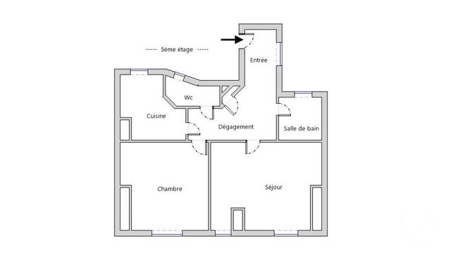 Appartement T2 &agrave; louer - 2 pi&egrave;ces - 45,52 m2 - Paris - 75018 - ILE-DE-FRANCE