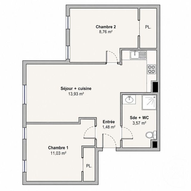 Appartement F3 &agrave; vendre - 3 pi&egrave;ces - 38,49 m2 - Paris - 75010 - ILE-DE-FRANCE